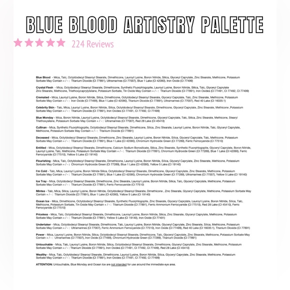 Jeffree Star ⭐️ Blue Blood 🩸 18 shades EyeShadow Trunk Color Pallet BNIB - Picture 5 of 5